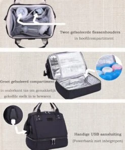 Rose & Ollie Kleine Kolftas Handtas Model Zwart - Koeltas Moedermelk -Babyproducten Winkel 1000x1200 6