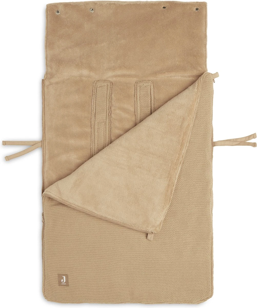Jollein Voetenzak Voor Autstoel & Kinderwagen - Basic Knit - Biscuit 3 Jollein Voetenzak Voor Autstoel & Kinderwagen - Basic Knit - Biscuit - Afbeelding 3