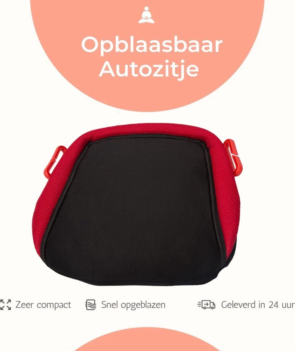 Deliqart - Zitverhoger - Autozitje - Opblaasbare Autozitje - Autostoeltje - Zwart 3 Deliqart - Zitverhoger - Autozitje - Opblaasbare Autozitje - Autostoeltje - Zwart - Afbeelding 3