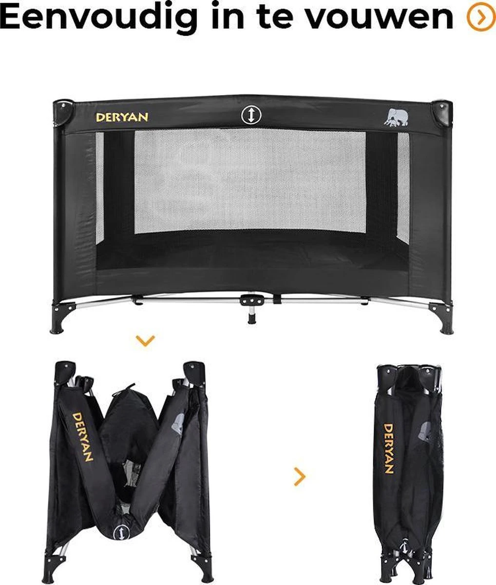 Deryan Believer Campingbedje - 120x60cm - Zwart 5 Deryan Believer Campingbedje - 120x60cm - Zwart - Afbeelding 5