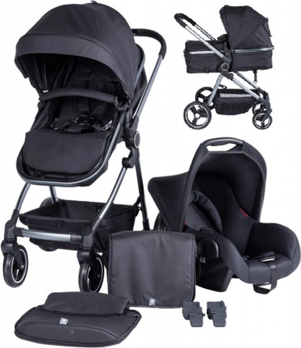 Puck Stroller 3 In 1 Max Zwart Met Frame Antra Incl Autostoel/Adapter/Mamabag 1 Puck Stroller 3 In 1 Max Zwart Met Frame Antra Incl Autostoel/Adapter/Mamabag