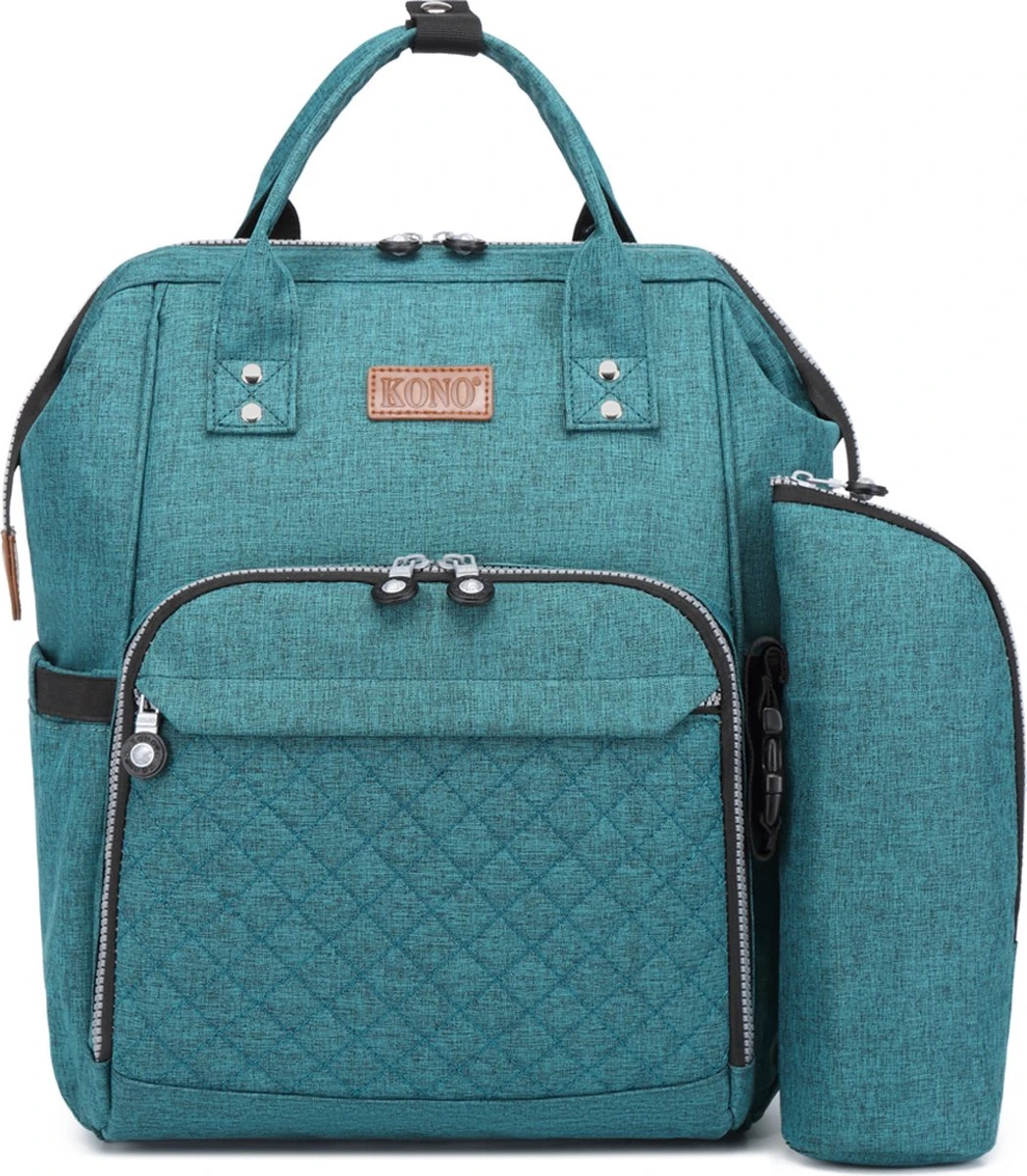 Miss Lulu Luiertas Rugzak - Inclusief Buggy En Kinderwagen Haken - Groen (E6705 GN) 2 Miss Lulu Luiertas Rugzak - Inclusief Buggy En Kinderwagen Haken - Groen (E6705 GN) - Afbeelding 2