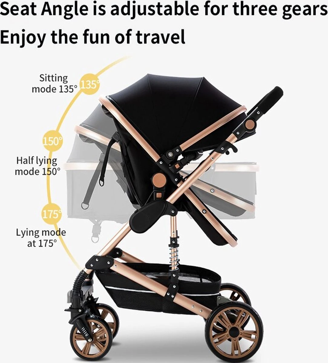Luxe Kinderwagen 3 In 1 - Wandelwagen - Kinderwagen 3-in-1 Incl Autostoel - Kinderwagen Maxi Cosi – Buggy 3 In 1 - Newborn - Zwart 4 Luxe Kinderwagen 3 In 1 - Wandelwagen - Kinderwagen 3-in-1 Incl Autostoel - Kinderwagen Maxi Cosi – Buggy 3 In 1 - Newborn - Zwart - Afbeelding 4