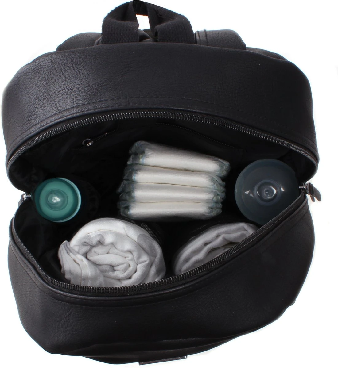 Kidzroom Popular Luiertas Rugzak - Zwart - Verschoonmatje - Flessenhouder 3 Kidzroom Popular Luiertas Rugzak - Zwart - Verschoonmatje - Flessenhouder - Afbeelding 3