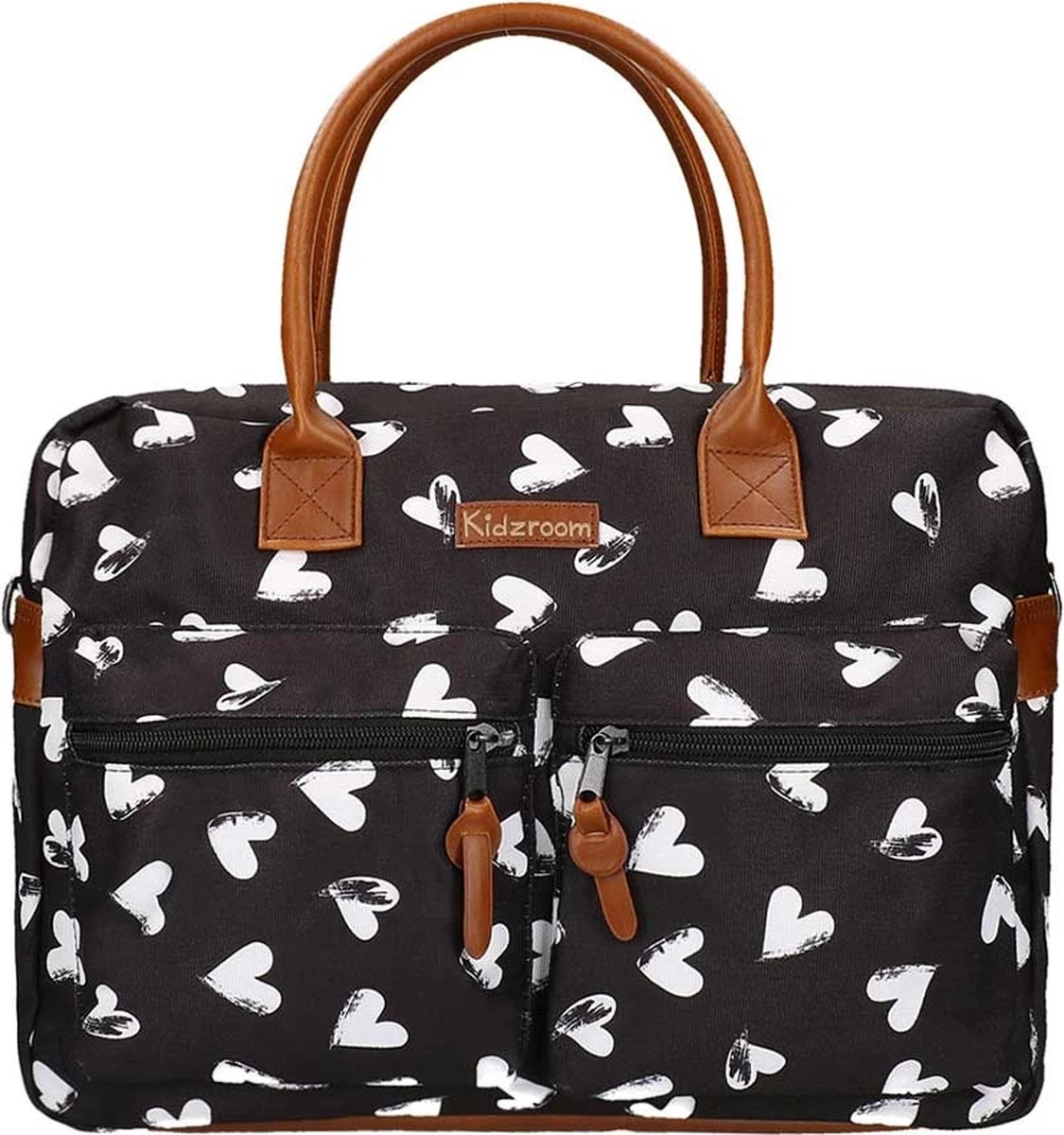 Kidzroom Black And White Luiertas - Zwart - Ophanglussen Kinderwagen - Verschoonmatje - Verstelbare Schouderband 5 Kidzroom Black And White Luiertas - Zwart - Ophanglussen Kinderwagen - Verschoonmatje - Verstelbare Schouderband - Afbeelding 5