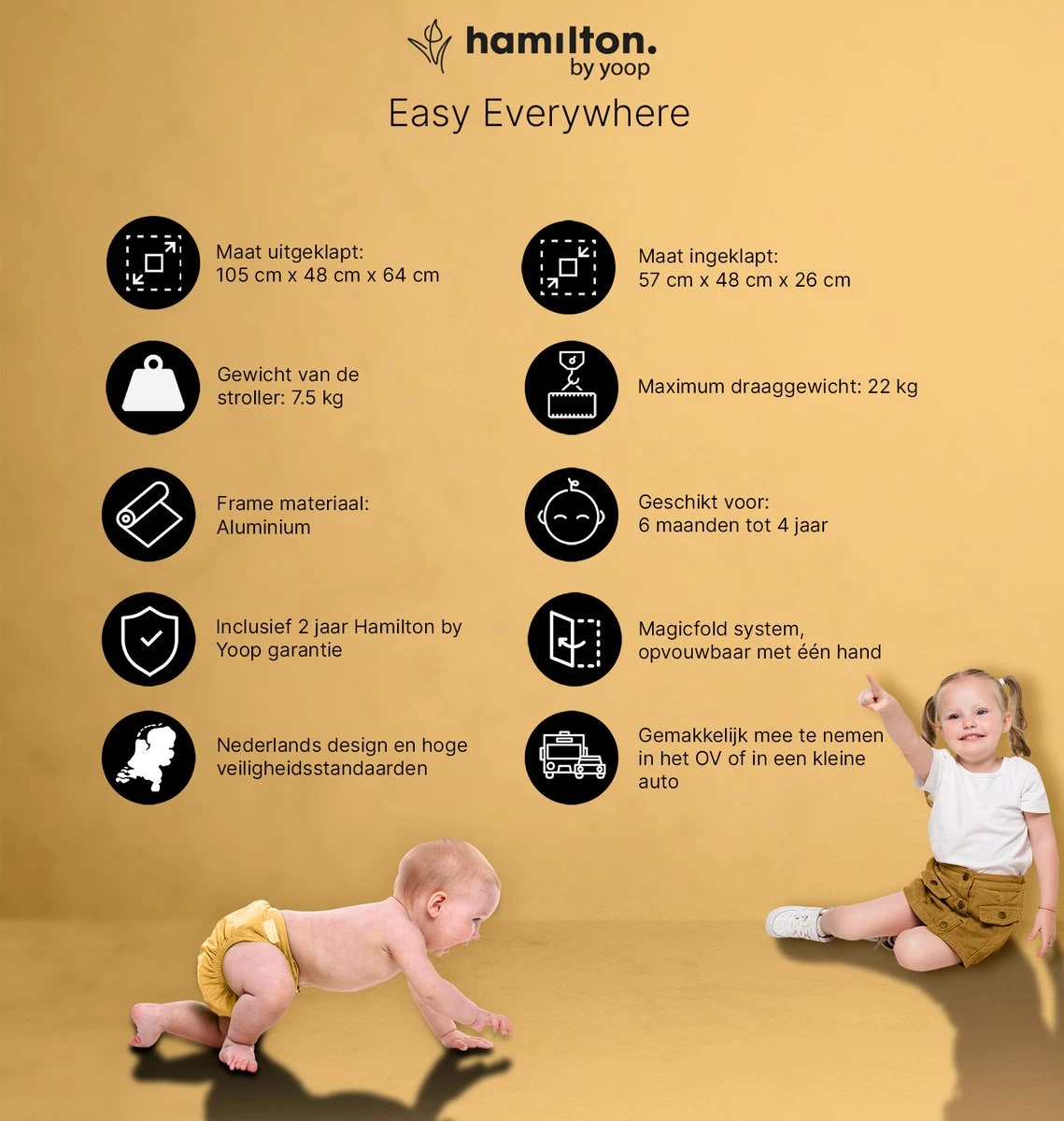 Hamilton By Yoop X1 Plus Kinderwagen - Buggy Met Monteerbare Wieg - Premium Stroller Met One Hand Folding Technologie - Nieuw, Hoger, Uitgebreider 2023 Model - Kaki - Licht, Verstelbaar, Wendbaar En Geschikt Van 0 Maanden Tot 4 Jaar 2 Hamilton By Yoop X1 Plus Kinderwagen - Buggy Met Monteerbare Wieg - Premium Stroller Met One Hand Folding Technologie - Nieuw, Hoger, Uitgebreider 2023 Model - Kaki - Licht, Verstelbaar, Wendbaar En Geschikt Van 0 Maanden Tot 4 Jaar - Afbeelding 2