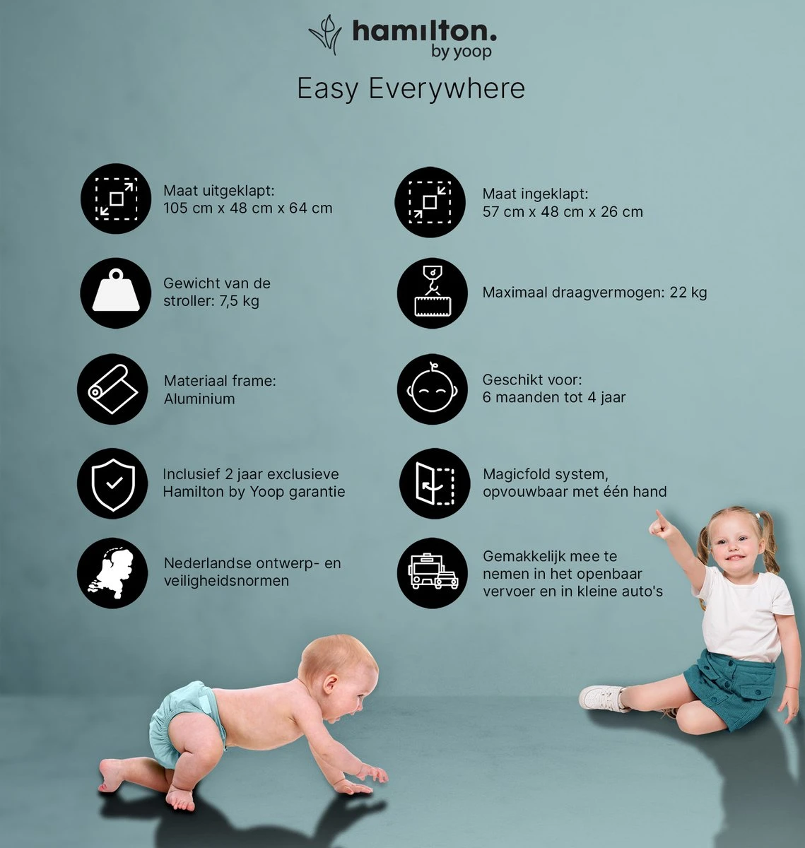 Hamilton By Yoop X1 Plus Buggy – Nieuw, Hoger, Uitgebreider 2023 Model – Premium Stroller Met One Hand Folding Technologie – Zwart – Lichte, Verstelbare En Wendbare Kinderwagen Met Vele Gemakken 17 Hamilton By Yoop X1 Plus Buggy – Nieuw, Hoger, Uitgebreider 2023 Model – Premium Stroller Met One Hand Folding Technologie – Zwart – Lichte, Verstelbare En Wendbare Kinderwagen Met Vele Gemakken - Afbeelding 17