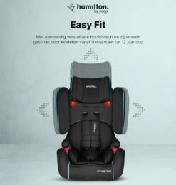 Hamilton By Yoop Cabrio Premium Opvouwbare Autostoel – Veilig, Comfortabel En Lichtgewicht Autozitje – Groep I, II, III Autostoeltje Voor 9 Maanden Tot 12 Jaar – Neon Blauw – ISOFIX Kliksysteem - 1e Opvouwbare Autostoel Ter Wereld - Zwart/Neon Blauw -Babyproducten Winkel 1139x1200 8