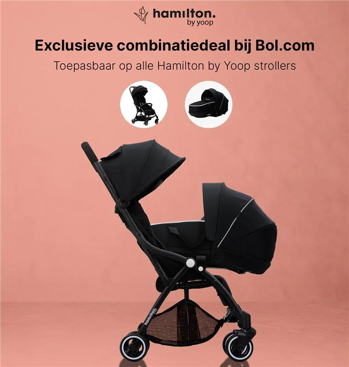 Hamilton By Yoop S1 Plus Buggy Met Monteerbare Premium Wieg – Nieuwer En Hoger 2023 Model - Stroller Met One Hand Folding Technologie – Zwart/Antraciet - Licht, Verstelbaar, Wendbaar - Geschikt Van 0 Maanden Tot 4 Jaar 2 Hamilton By Yoop S1 Plus Buggy Met Monteerbare Premium Wieg – Nieuwer En Hoger 2023 Model - Stroller Met One Hand Folding Technologie – Zwart/Antraciet - Licht, Verstelbaar, Wendbaar - Geschikt Van 0 Maanden Tot 4 Jaar - Afbeelding 2