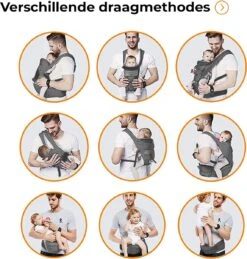 Deryan Pack Luxe Ergonomische Draagzak Babydrager + Opbergvakjes Grijs -Babyproducten Winkel 1146x1200 3