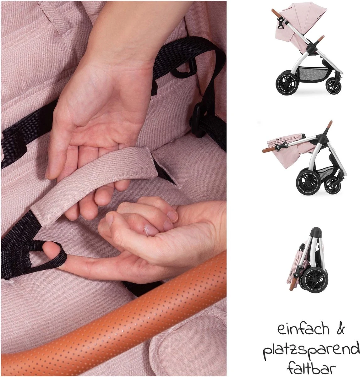 Hauck UpTown Buggy - Met één Hand Opvouwbaar - Roze 9 Hauck UpTown Buggy - Met één Hand Opvouwbaar - Roze - Afbeelding 9