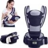 Merkloos Ergonomische Babydraagzak - 15 In 1 - Donkerblauw - 0 Tot 48 Maanden - Babydrager -Buikdrager En Rugdrager - Baby Draagzak - Ergonomisch - Heupdrager