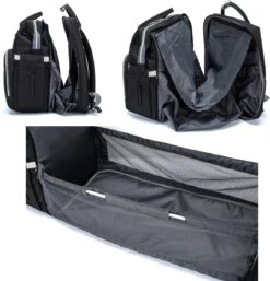 Luiertas - Multifuctioneel Luiertas 3 In 1 - Met Babybedje - Met Verschoningsmatje - Zwart - Met Usb - Met Verdikt Matras -Babyproducten Winkel 1153x1200 3