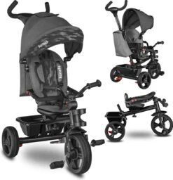 Merkloos Kinderwagen - 3 In 1 Kinderwagen - Duwfiets - Driewieler - Tot 25 Kg - Tot 36+ Maanden - Met Duwstang - Kinder Wagen - Kinder Driewieler - Buggy - Duwfiets
