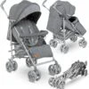 Lionelo Irma - Buggy - Wandelwagen- Lichte 7kg - Tot 15 Kg - Geveerde Wielen - 360° - Tot 5 Jaar - Opbergmand - Verstelbare Handgreep - Snel Inklapsysteem - Compact Formaat