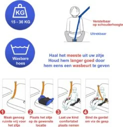 YourGoods Zitverhoger Auto - Stoelverhoger - Wasbare Hoes - Zwart -Babyproducten Winkel 1166x1200