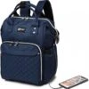 Miss Lulu Luiertas Rugzak - Luiertas Met USB Oplaadstation - Baby Tas Inclusief Buggy En Kinderwagen Haken - Blauw (E6705USB NY)