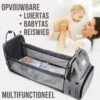Merkloos LaGloss® Luiertas Rugtas Reiswieg Opvouwbaar GRIJS - Multifunctionele 2-in-1 Babytas - Travel Camping Reisbed Rugzak - Baby Bed Wieg Tas - Grijs