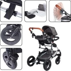 Bronea EXQUISE Luxe Multi-functionele Kinderwagen 3 In 1 | Zwart / Silver | Incl. MATRAS, Buggy, Autostoel, Luiertas, Regenhoes, Voetenwarmer, Muggen Net & Zonneklep 8 Bronea EXQUISE Luxe Multi-functionele Kinderwagen 3 In 1 | Zwart / Silver | Incl. MATRAS, Buggy, Autostoel, Luiertas, Regenhoes, Voetenwarmer, Muggen Net & Zonneklep -Babyproducten Winkel 1191x1200 2