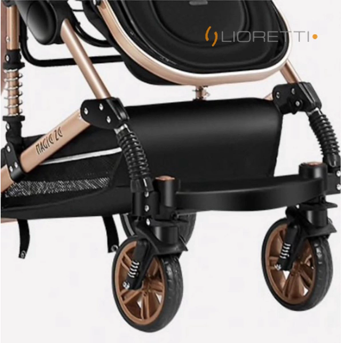 Merkloos Lioretti® Luxe Baby Buggy 3 In 1 | Baby Wagen | Kinderwagen Met Stoel En Wieg | Inklapbaar | Hoge Kwaliteit | Combi | Zwart 4 Merkloos Lioretti® Luxe Baby Buggy 3 In 1 | Baby Wagen | Kinderwagen Met Stoel En Wieg | Inklapbaar | Hoge Kwaliteit | Combi | Zwart - Afbeelding 4