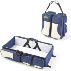 Merkloos Decopatent® Baby Bed - Luiertas - Reisbedje Voor Baby’s En Kleuters - Opvouwbare Reiswieg - Reisbed Met Matras - Reistas - Blauw -Babyproducten Winkel 1198x1200 2