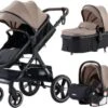 Merkloos Kinderwagen 3-in-1 – Luxe Kinderwagen - Buggy – Wandelwagen - Multifunctioneel – Opklapbaar – Incl Autostoel – Khaki