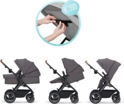 Kinderkraft B-Tour Ash Grey 3-in-1 Combi Kinderwagen Incl. Autostoel KSBTOU00DGR3000 -Babyproducten Winkel 1200x1003 2