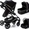 Luxe Kinderwagen 3 In 1 - Wandelwagen - Kinderwagen 3-in-1 Incl Autostoel - Kinderwagen Maxi Cosi – Buggy 3 In 1 - Newborn - Zwart
