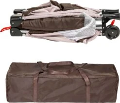 Tectake - Reisbedje Babybed Campingbed Dodo - 132x75x104cm Incl. Aankleedkussen En Draagtas - Bruin - 402203 -Babyproducten Winkel 1200x1023 4
