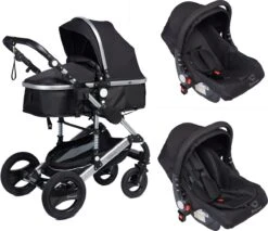 Bronea EXQUISE Luxe Multi-functionele Kinderwagen 3 In 1 | Zwart / Silver | Incl. MATRAS, Buggy, Autostoel, Luiertas, Regenhoes, Voetenwarmer, Muggen Net & Zonneklep 7 Bronea EXQUISE Luxe Multi-functionele Kinderwagen 3 In 1 | Zwart / Silver | Incl. MATRAS, Buggy, Autostoel, Luiertas, Regenhoes, Voetenwarmer, Muggen Net & Zonneklep -Babyproducten Winkel 1200x1036
