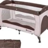 TecTake - Kinder Reisbed Babybed - Beige / Bruin - 402417 - 126x65x80 Cm Met Draagtas