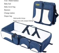 Merkloos Decopatent® Baby Bed - Luiertas - Reisbedje Voor Baby’s En Kleuters - Opvouwbare Reiswieg - Reisbed Met Matras - Reistas - Blauw -Babyproducten Winkel 1200x1086 1