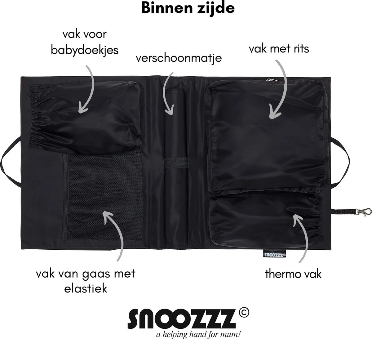 Snoozzz Bag In Bag Tas Organizer Met Thermovak - Zwart 6 Snoozzz Bag In Bag Tas Organizer Met Thermovak - Zwart - Afbeelding 6