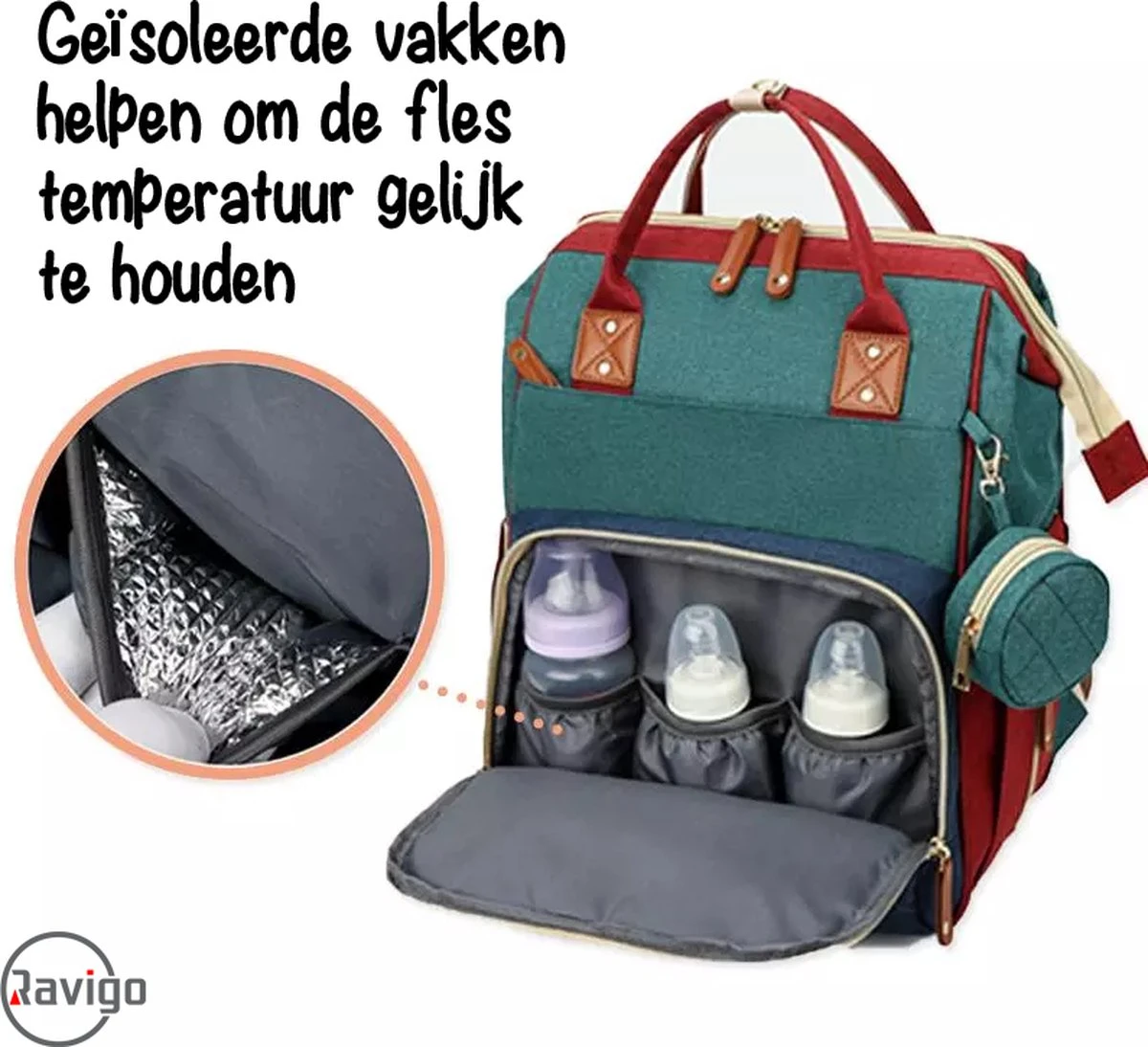 Luiertas - Rugzak - Baby - Kind - Mama - Papa - Slapen - Roze - Relaxen 4 Luiertas - Rugzak - Baby - Kind - Mama - Papa - Slapen - Roze - Relaxen - Afbeelding 4