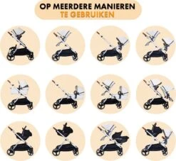 Deryan Evy Kinderwagen - Duo Kinderwagen - Uitbreidbaar - Inclusief Reiswieg - Creme -Babyproducten Winkel 1200x1105 4