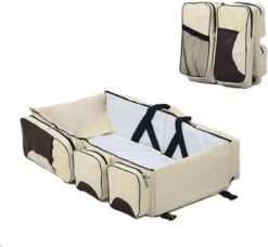 Merkloos Decopatent® Baby Bed - Luiertas - Reisbedje Voor Baby’s En Kleuters - Opvouwbare Reiswieg - Reisbed Met Matras - Reistas - Creme -Babyproducten Winkel 1200x1106 3
