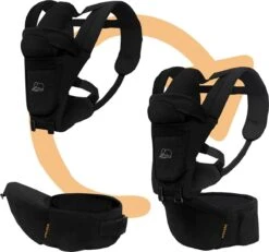 Deryan Pack Luxe Ergonomische Draagzak - Babydrager + Opbergvakjes - Zwart -Babyproducten Winkel 1200x1120 2