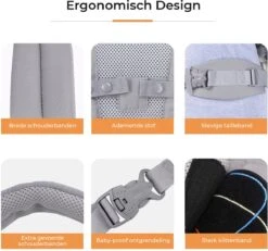 Deryan Meinkind Draagzak - Buikdrager 4-in-1 Antraciet/Grijs -Babyproducten Winkel 1200x1124 2