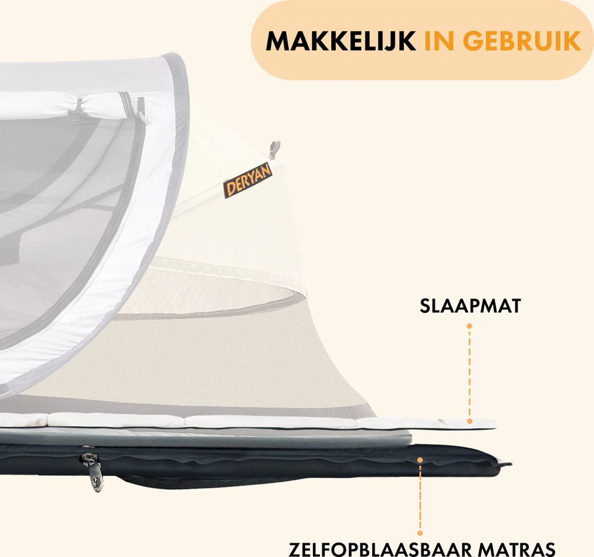 Deryan Peuter Luxe Campingbedje – Inclusief Zelfopblaasbare Matras - Silver 4 Deryan Peuter Luxe Campingbedje – Inclusief Zelfopblaasbare Matras - Silver - Afbeelding 4