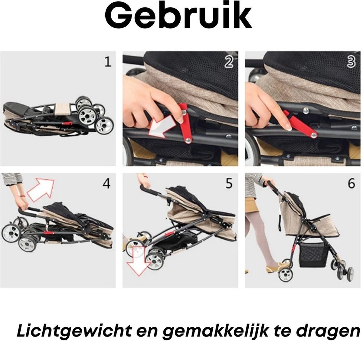 Merkloos Homezie Hondenbuggy | Huisdieren Tot 15 Kg | 4-wieler | Hondenbuggy Inklapbare | Katten Buggy | Buggy | Huisdieren Buggy 3 Merkloos Homezie Hondenbuggy | Huisdieren Tot 15 Kg | 4-wieler | Hondenbuggy Inklapbare | Katten Buggy | Buggy | Huisdieren Buggy - Afbeelding 3