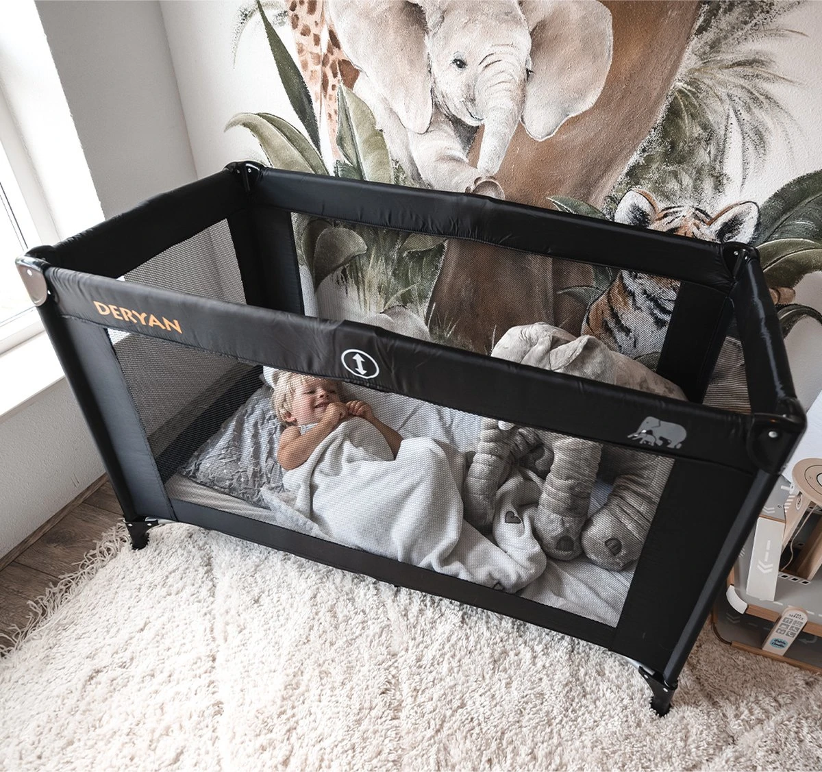 Deryan Believer Campingbedje - 120x60cm - Zwart 3 Deryan Believer Campingbedje - 120x60cm - Zwart - Afbeelding 3