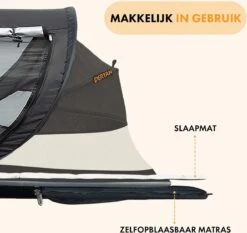 Deryan Peuter Luxe Campingbedje – Inclusief Zelfopblaasbare Matras - Zwart -Babyproducten Winkel 1200x1132 3
