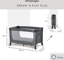 Hauck Dream N Play Plus Campingbedje Set - Met Matras En Muggennet - Grijs -Babyproducten Winkel 1200x1134 7