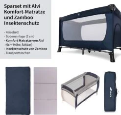 Hauck Dream N Play Plus Campingbedje Set - Met Matras En Muggennet - Navy -Babyproducten Winkel 1200x1136 8