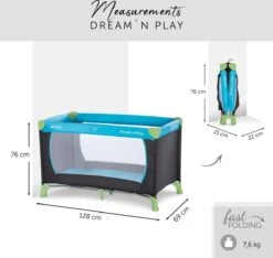 Hauck Dream N Play Campingbedje - Waterblue -Babyproducten Winkel 1200x1139 10