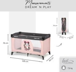 Hauck Dream'n Play Campingbedje - Minnie Sweetheart -Babyproducten Winkel 1200x1139 12