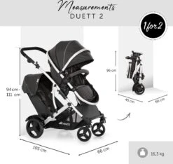 Hauck Duett 2 Duo Kinderwagen - Zwart -Babyproducten Winkel 1200x1139 2