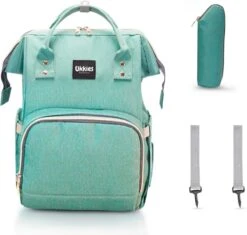 Luiertas Rugzak - Gratis Flessenwarmer En Gratis Kinderwagen Haken - Eindeloos Opbergruimte - Ruime Luiertas - Draaggemak - Mint-groen -Babyproducten Winkel 1200x1143 1