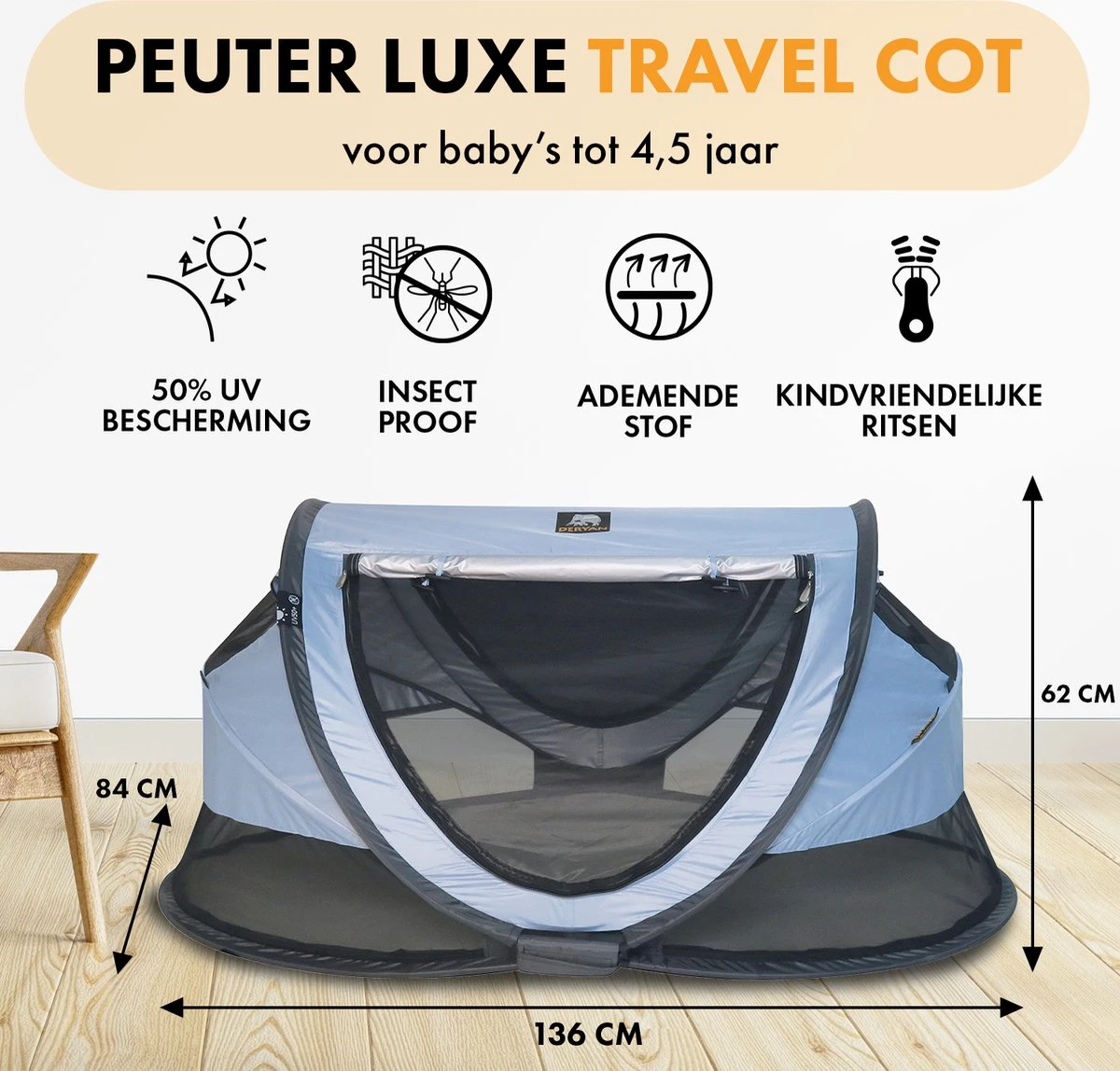 Deryan Peuter Luxe Campingbedje – Inclusief Zelfopblaasbare Matras - Blue 2 Deryan Peuter Luxe Campingbedje – Inclusief Zelfopblaasbare Matras - Blue - Afbeelding 2