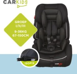 Carkids Verstelbaar Kinderautostoeltje Zwart En Wit | Kinderautostoel Groep 1-2-3 Met Isofix En Top Tether Connector | Kinderen Van 9 Maanden -12 Jaar | 9-36 Kg -Babyproducten Winkel 1200x1150 10